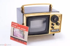 ✅ WACO VINTAGE TRANSISTOR MW RADIO & SLIDE VIEWER GOLD MODEL 1960s TV SHAPED