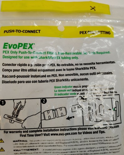 SharkBite EvoPEX 2-Pack 1" x 1" x 1/2" Push-to-Connect Reducing Tee New - Picture 6 of 7