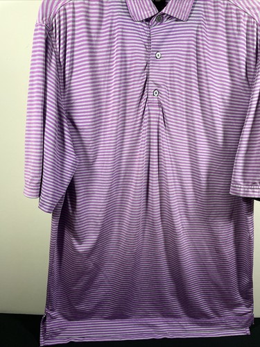 FOOTJOY FJ Purple Gray Stripe POLO GOLF SHIRT Mens L Large - Picture 4 of 8