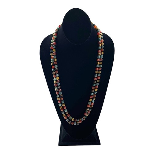 Collana Vintage SX 925 Multicolore Filo di Gemme Chiusura Argento Sterling 56” - Foto 2 di 6