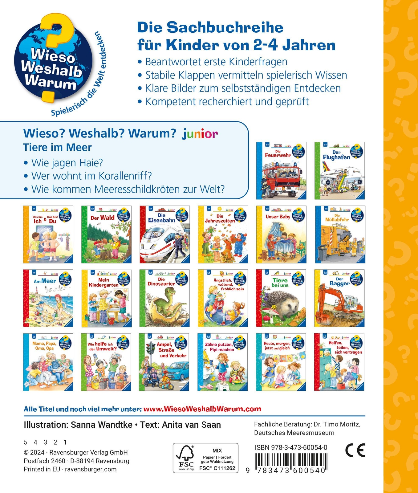 Thumbnail - Wieso? Weshalb? Warum? Junior, Band 57: Tiere Meer | Anita Van Saan |