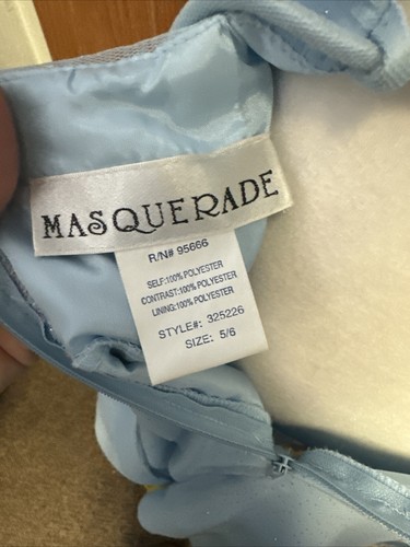 NEW Masquerade Light Blue Halter Neck Semi Formal Dress Size 5/6 NWT Glitter - Picture 11 of 11