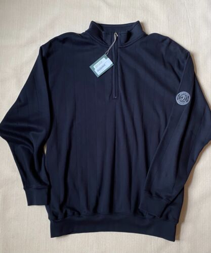 Men's Fairway & Greene Black 1/2 Zip Sweat Shirt Gericho National Medium Golf - Picture 2 of 5