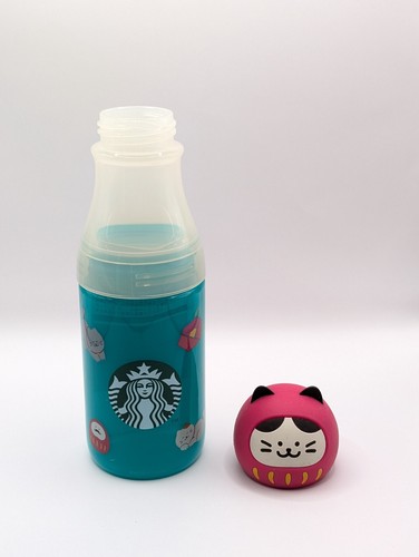 Starbucks Japan, bottiglia soleggiata Manekineko Daruma 500 ml 17 oz. NUOVO - Foto 5 di 8