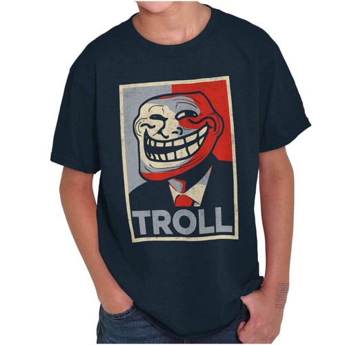 Troll Face Funny President Political Meme Youth Crewneck T Shirts Boy or Girl - Picture 8 of 9