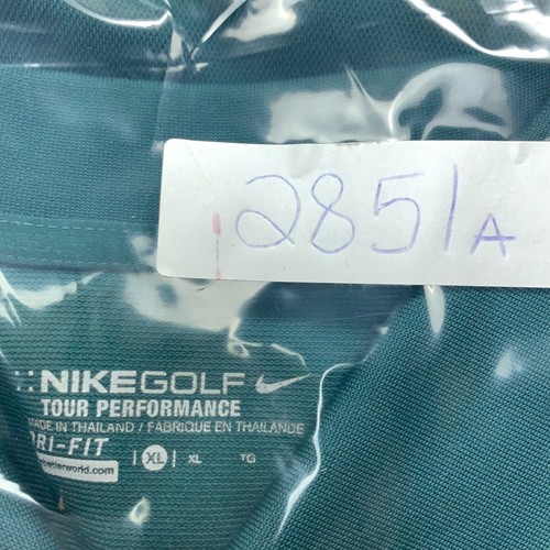 Nike Golf Polo Shirt Men's XL Green Ringer Dri-fit Textured Knit Embroidered - Picture 9 of 9