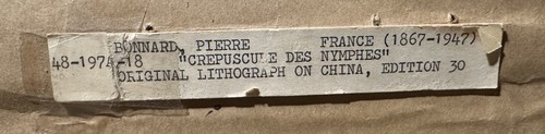 PIERRE BONNARD ORIGINAL LITHOGRAPH Le Crépuscule des Nymphes FRAMED - Picture 10 of 11