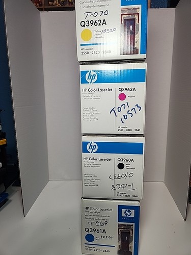 4 x HP LaserJet 2550 2820 Color Toner Q3960A Q3961A Q3962A Q3963A - Bild 4 von 9