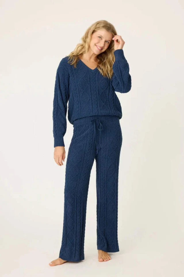 PJ Salvage Midnight Chenille Cable Knit Pajama Set RQCLST