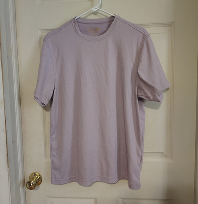 Tasso Elba Mens Solid Purple Knit Crew Neck Short Sleeve T-Shirt Size M Luxury