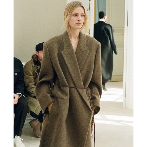 THE ROW Womens Barred Collar Wool Autumn Winter New Coat Jacket - Picture 27 of 30