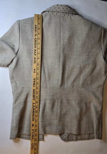 Vtg R &K Originals sz 18 khaki  black collared shirt shoulder pads careerwear - Picture 7 of 7