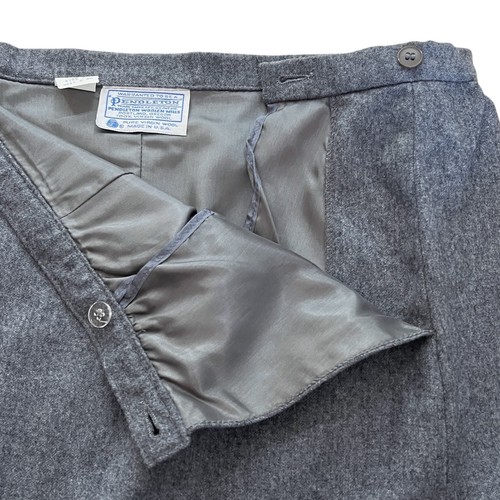 Vintage Pendleton 100% Wool Skirt Womens 20W Gray Lined Knee Length Pockets - Picture 2 of 5