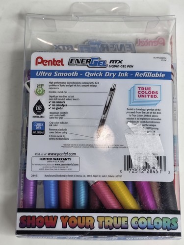 Pentel Energel RTX LIQUID GEL PEN True Colors United 20 Colorful Pens M 0.7mm - Picture 6 of 6