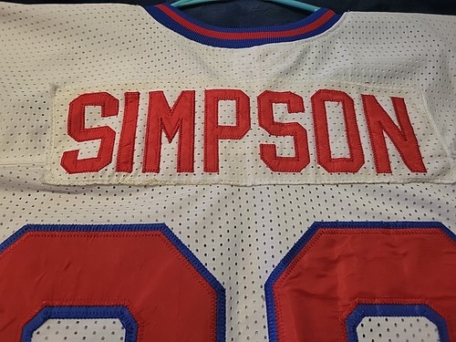 Camiseta deportiva de colección Mitchell & Ness O.J Simpson 1976 Buffalo Bills parche retro talla 58 - Imagen 11 de 11