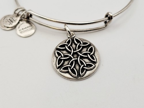 ALEX & ANI Silver " Endless Knot " Silver 3D Metal Charm Bangle Bracelet ✨️ - Picture 3 of 8