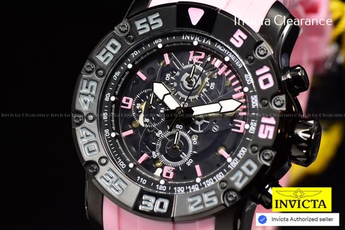 Invicta Mens Racing JM Limited Edition SCUBA 48mm Chronograph Pink Tone SS Watch - Picture 8 of 16