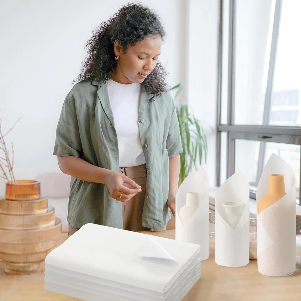 1000 Sheets White Tissue Paper Bulk - 15" x 20" Packing Paper for Moving, Gift W - Image 2 of 4