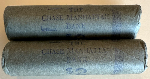 OBW 1954 P JEFFERSON GEM NICKEL *TWO *2 ROLLS *THE MANHATTAN BANK *WATCH VIDEO* - Picture 3 of 11