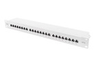 DIGITUS Patchpanel - 19-Zoll - Cat-6A - 24-Port RJ45 - Geschirmt - LSA Patch-Fel