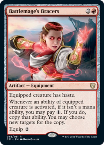 Battlemage's Bracers Magic mtg Light Play, English Commander 2021 x1