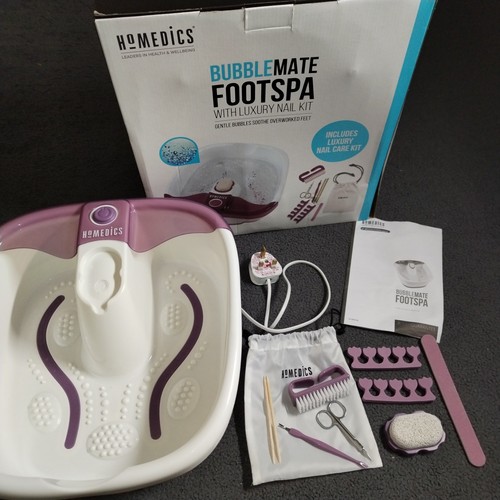 HoMedics Bubblemate Foot Spa Luxury Foot Massager Nail Kit Turbo Bubbles Strip - Picture 2 of 15