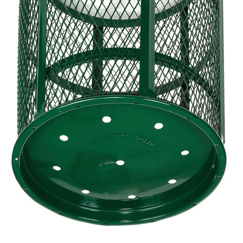 Global Industrial Outdoor Metal Trash Container 48 Gallon Green - Picture 2 of 5