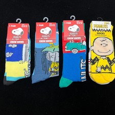 Peanuts Charlie Brown, Snoopy Themed 2 Pair Ankle, 3 Pair Crew. 5 Pairs Total.