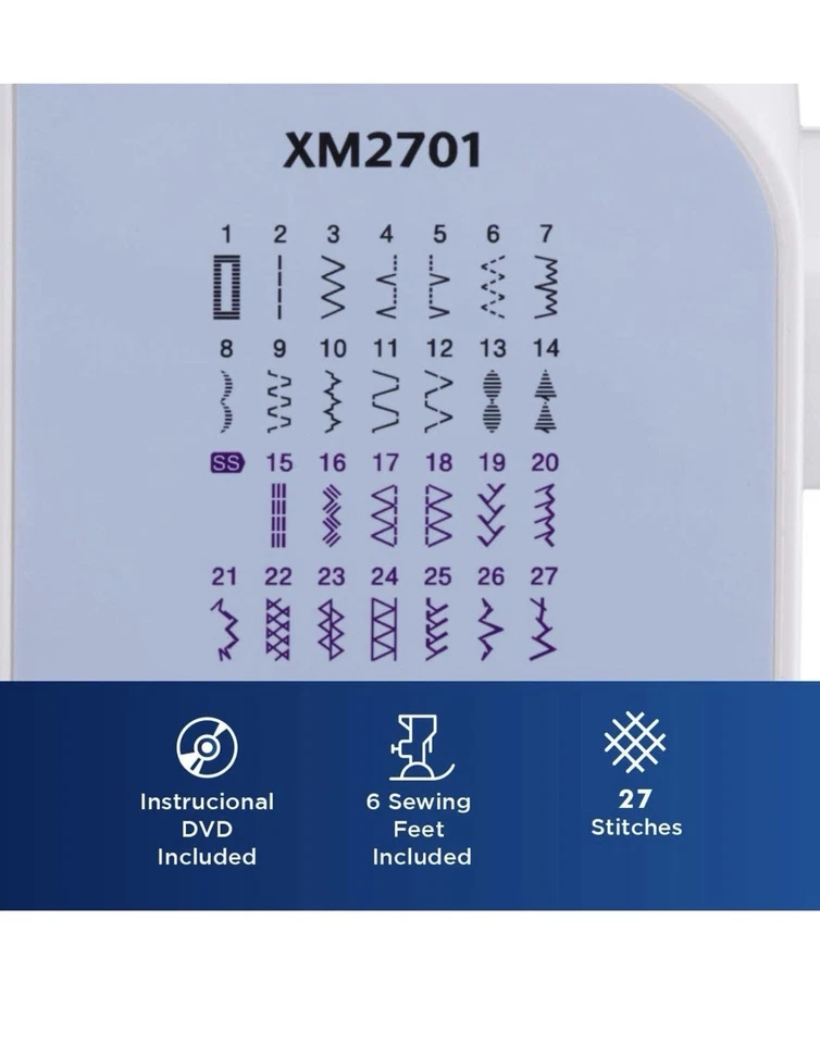 Máquina de coser y bordar para el hogar Brother XM2701 27 puntos Foto 2 de 3