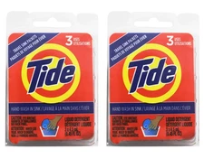 2 Pack - Tide Liquid Travel Sink Packets, (3 x 4.5 fl oz) 3-Count