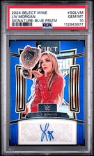2024 Panini Select WWE Liv Morgan #SG-LVM Blue Prizm Auto /49 PSA 10