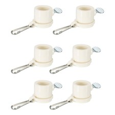 Flag Pole Rings Mounting Clips Rotating Fasteners 19mm x 27mm White Pack of 6