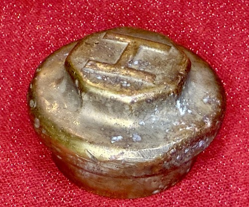 Antique HUPMOBILE Screw On Threaded BRASS Automobile Hub Grease Cap - Picture 3 of 8