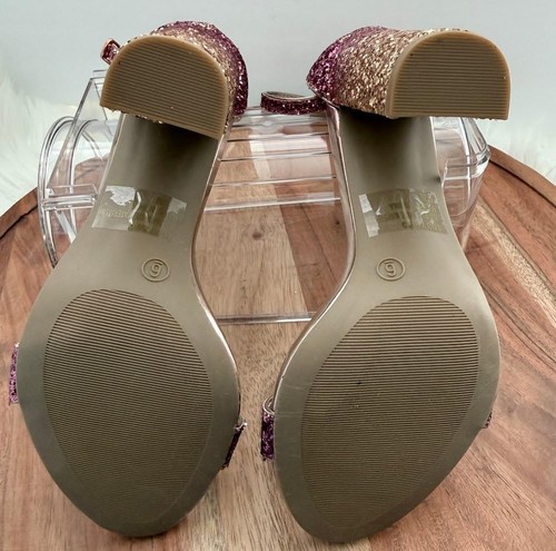 Charlotte Russe Shoes Womens Size 6 Purple Glitter Ombre Block Heel Ankle Strap - Picture 10 of 12