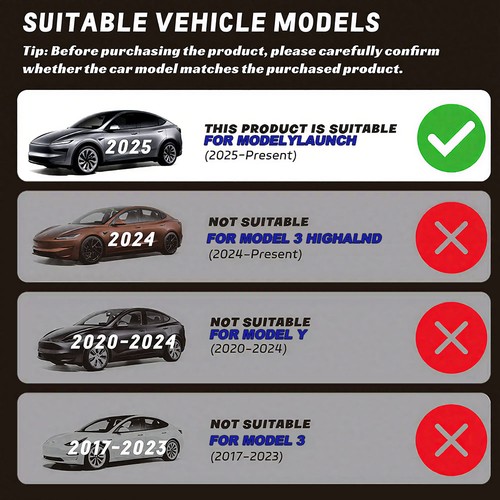4x/Set Car Parts Door Lock Protection Covers Shell For Tesla Model Y Launch 2025 - Picture 5 of 12