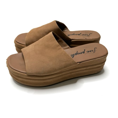 Free People Harbor FlatForm Platform Sandals Tan Women's 39 US 9 Slides