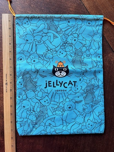 Jellycat London Blue Drawstring Bag Pouch, Shopping Bag, exclusive sticker sheet - Picture 2 of 9