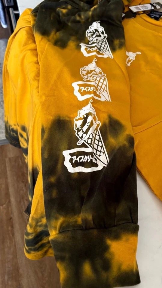 Ice Cream Creamery Crew amarillo dorado manga L tinte BBC para hombre talla XL NUEVO CON ETIQUETAS Foto 4 de 4