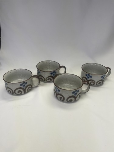 Set Of 4 Vintage Otagiri Mugs Or Soup Bowls Made In Japan - Picture 6 of 7