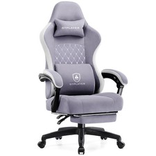 Office Chair, Gaming Computer Desk Fabric Chair with Footrest, High Back Ergo...