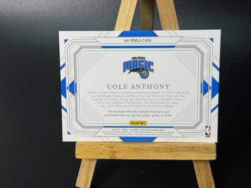 2020-21 National Treasures Cole Anthony Rookie Jumbo Jersey 59/99 RMJ-CAN Patch - Picture 2 of 2