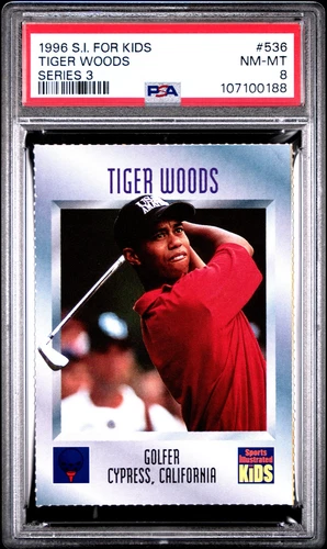 1996 S.I. For Kids #536 Tiger Woods Series 3 (RC) Rookie PSA 8 NM-MT