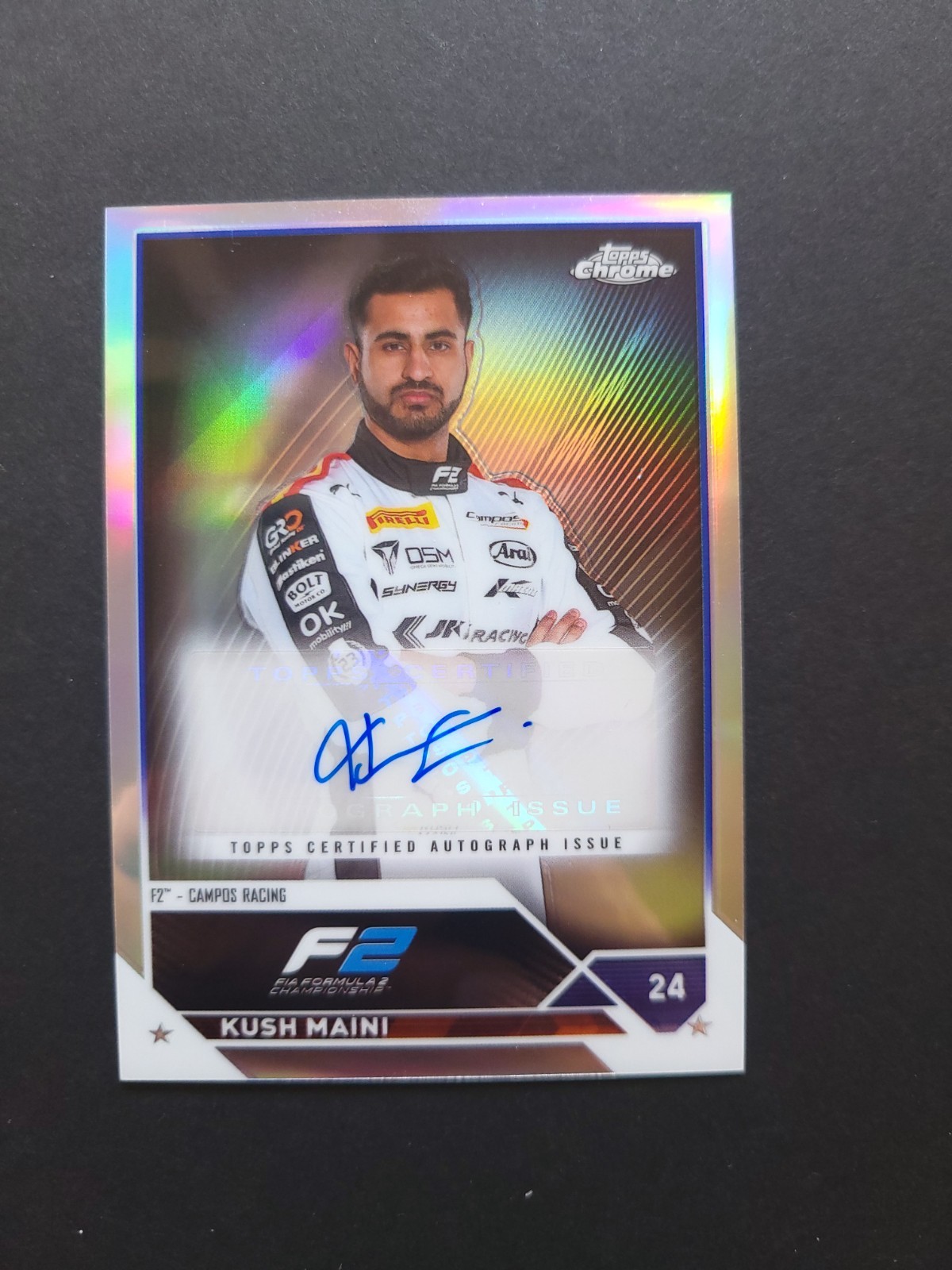 2023 Topps Chrome Formula 1 Auto Kush Maini #CAC-KMI Auto