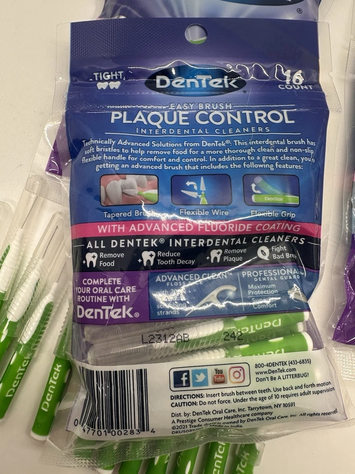 Paquete de 3 limpiadores interdentales apretados DenTek Easy Brush control de placa frescos como nuevos Foto 3 de 4