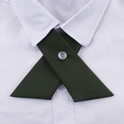 Men & Women Adjustable Criss-Cross Bow tie School Uniform Pre Tied Olive 498 - Picture 2 of 6