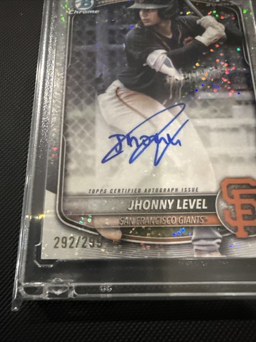 2025 Bowman Chrome Johny Level Speckle Refractor Auto /299 #CPA-JL 1st Giants - Bild 8 von 11