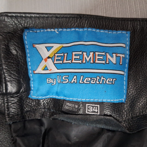 Xelement USA Leather Black Biker Chaps Motorcycle Mens Size 34” Adjustable Waist - Bild 12 von 12