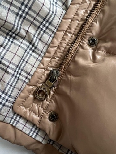 BURBERRY BLUE LABEL Daunenmantel Puffer Jacke Halbmantel Fellkapuze grün aus Japan - Bild 10 von 24
