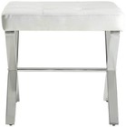 Vera 20" Wide White Tufted Leatherette Vanity Bench