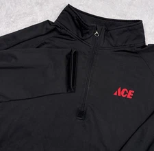 ACE Hardware 1/4 Zip Black Pullover Mens XL (FIT L) Stretch Performance Employee